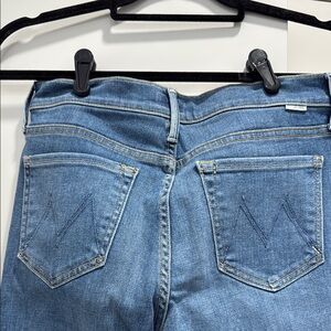 MOTHER Blue Straight Leg Jeans with Classic Appeal